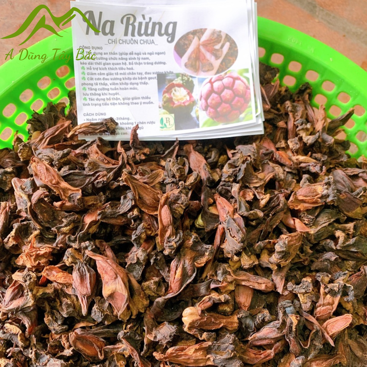 Na rừng Tây Bắc khô ngâm rượu loại 1 được phơi, sấy khô từ quả na rừng tươi, chín thơm ngon