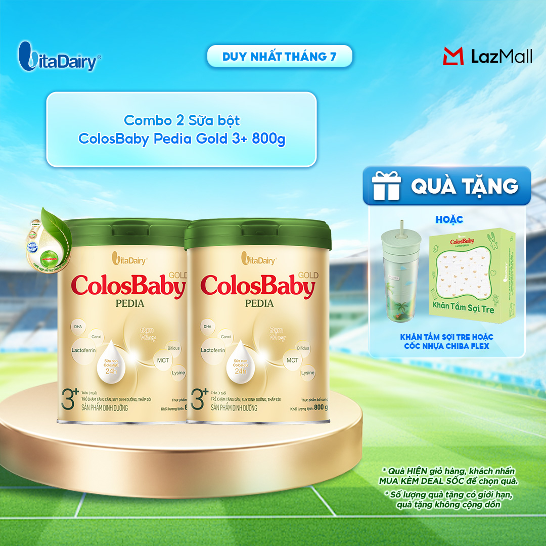 [COMBO 2 LON] Sữa bột ColosBaby Pedia Gold 3+ - Lon 800g