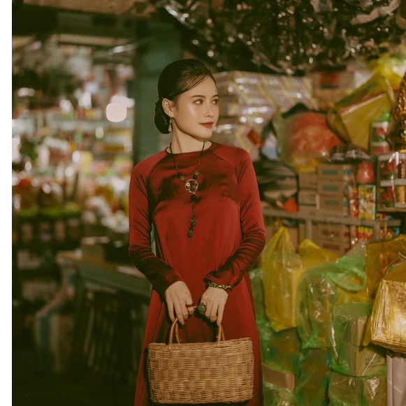 Áo dài cách tân dáng xuông 2 tà lụa tây thi cao cấp