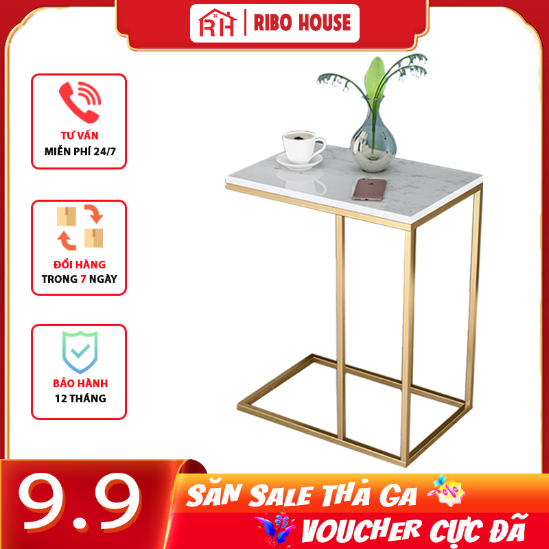 Bàn trà kệ tab để đầu giường mặt đá RIBO HOUSE phong cách châu âu decor phòng khách , phòng ngủ , dùng trang trí cho shop , cửa hàng, spa RIBO53