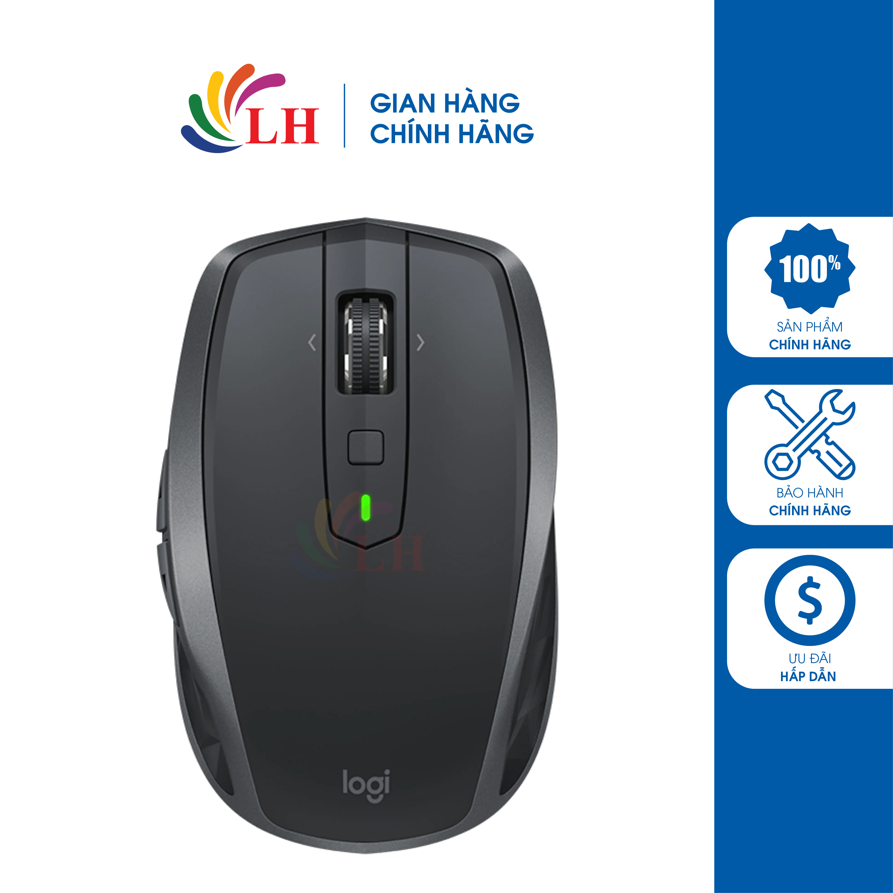 Chuột không dây Bluetooth Logitech MX Anywhere 2S - Hàng chính hãng - Thiết kế nhỏ gọn Độ phân giải cao 4000dpi Kết nối Bluetooth Tương thích nhiều thiết bị