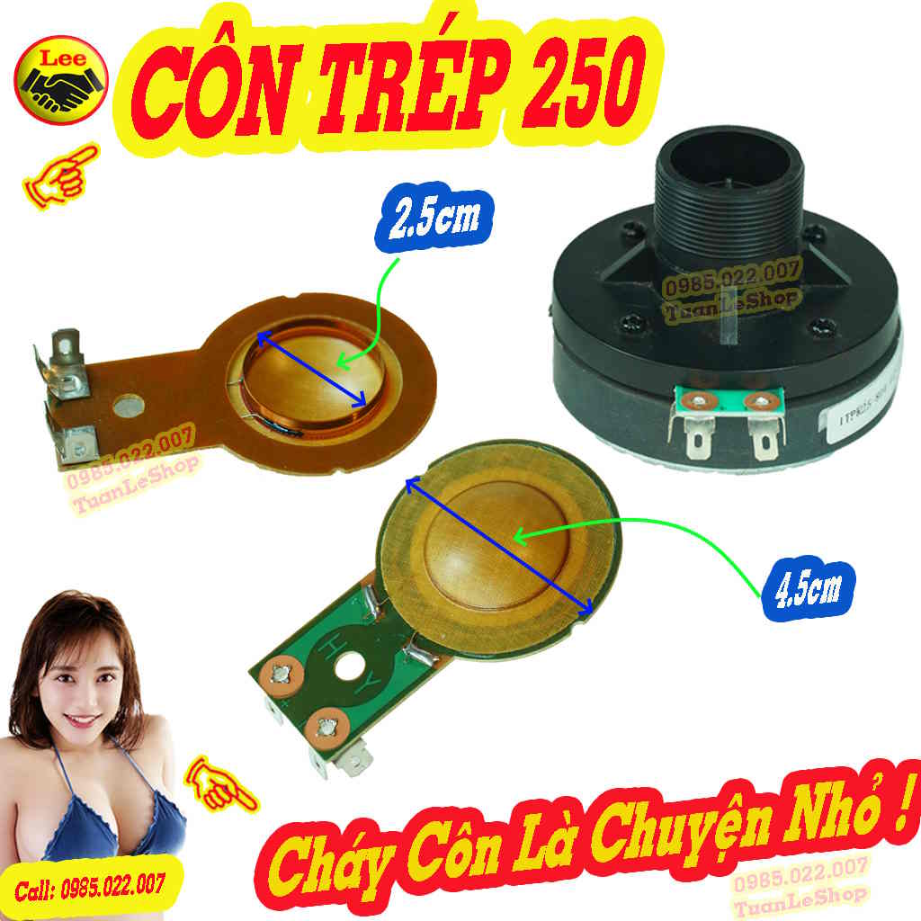 Côn trép 250 – coil treble 250, giá 1 côn 25mm treble loa kéo 250