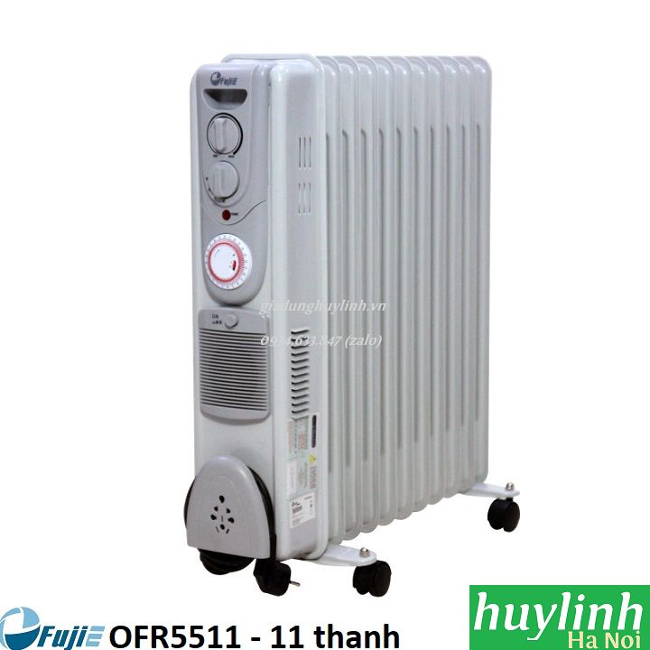 Máy sưởi dầu 11 thanh Fujie OFR5511 - Có hẹn giờ tắt mở + giá phơi + quạt gió