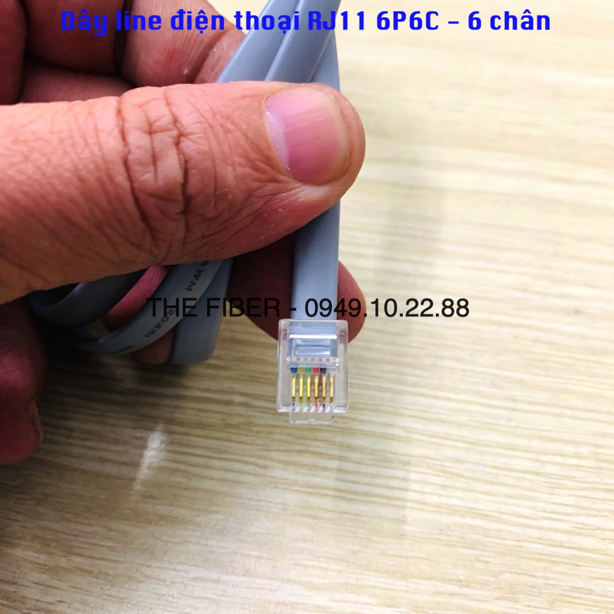 Dây line điện thoại rj12 6p6c - 6 chân