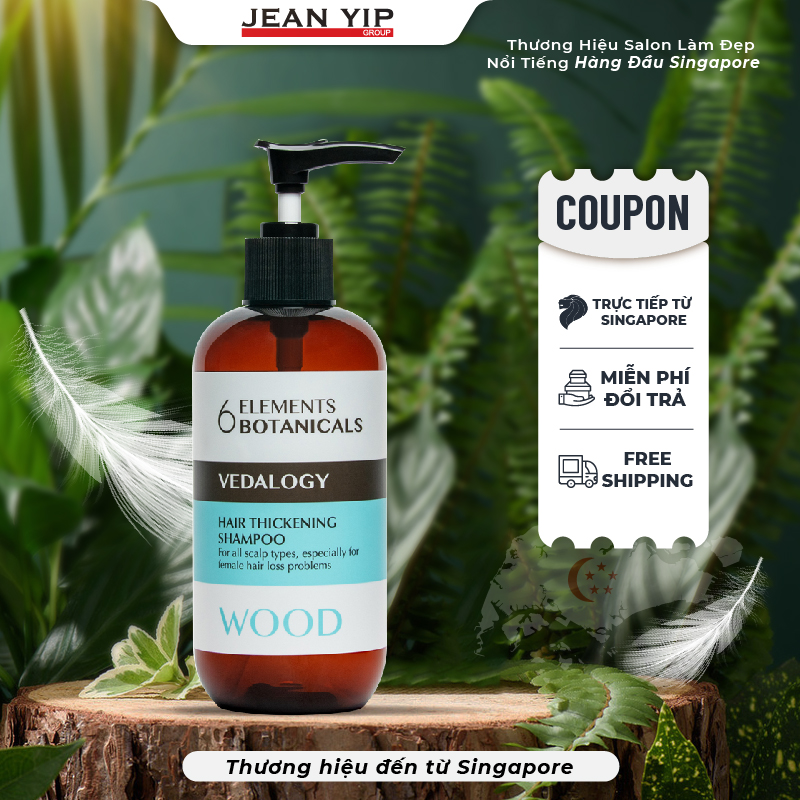 Dầu gội cao cấp ngăn rụng và làm dày tóc hair thickening shampoo kích thích tóc mọc nhanh 6 elements vedalogy 240ml