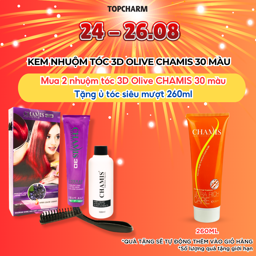 Thuốc nhuộm tóc lên màu chuẩn Chamis 3D Olive - 30 màu chuẩn hair salon