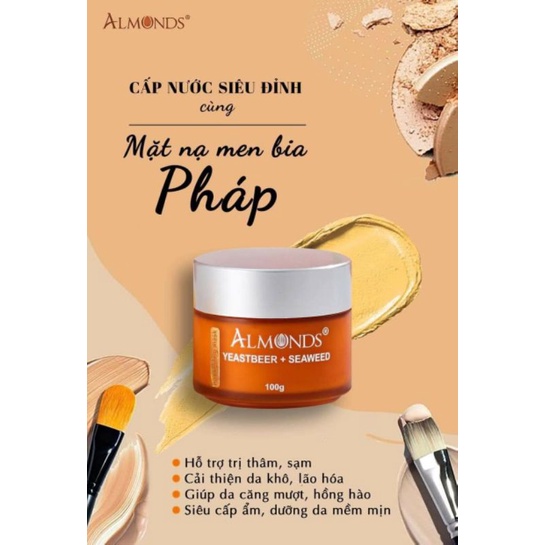 Mặt nạ men bia pháp almonds