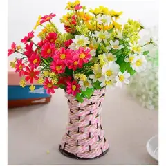 Hoa Giả - Bông giả - Hoa cúc nhí 7 cánh - Cành 28 bông - Hoa lụa trang trí cao cấp