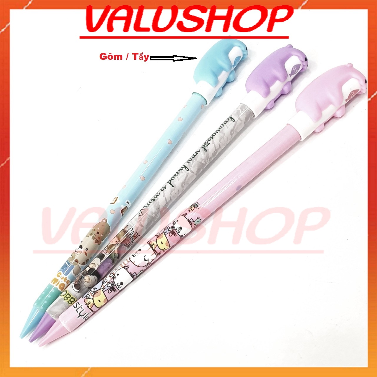 [Chọn màu] Bút chì bấm có gôm đầu gấu Thiên Long Điểm 10 TP-PC01