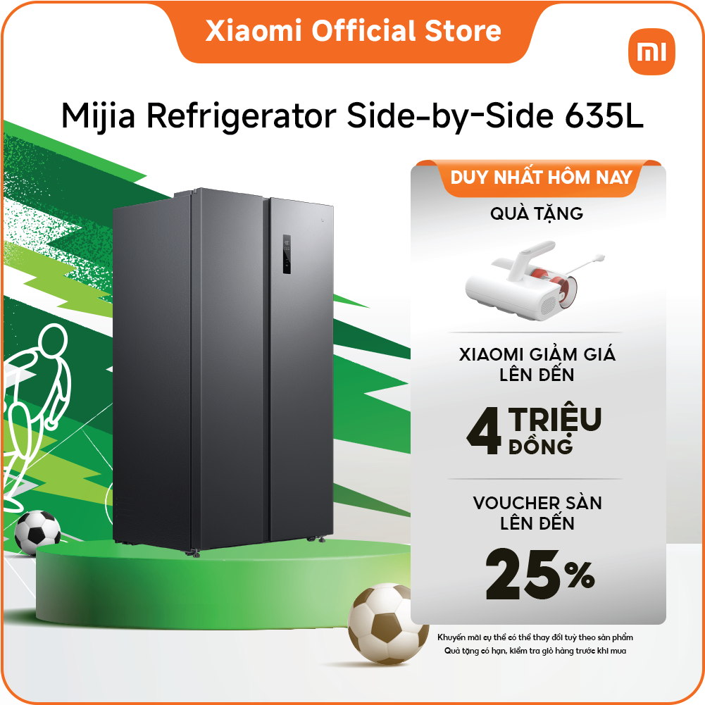 [MỚI RA MẮT] Tủ lạnh Xiaomi 2 cánh Side by Side Xiaomi Mijia Refrigerator 635L | Dung tích lớn | Bảo hành 2 năm | Giao hàng miễn phí