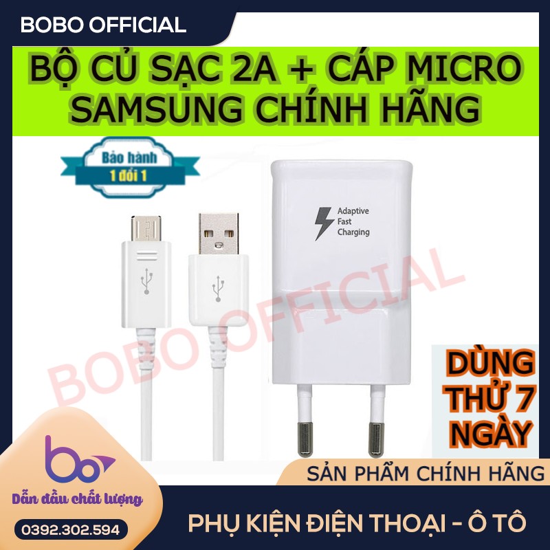 Bộ củ sạc 2a và cáp micro cho dòng máy SAMSUNG - OPPO - XIAOMI - BH 12 THÁNG