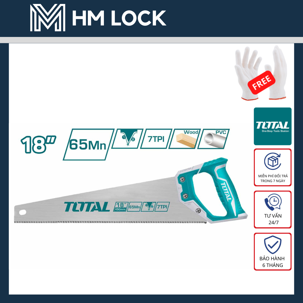 Cưa tay lá liễu 450mm total - hàng chính hãng - tht55450 - hm lock