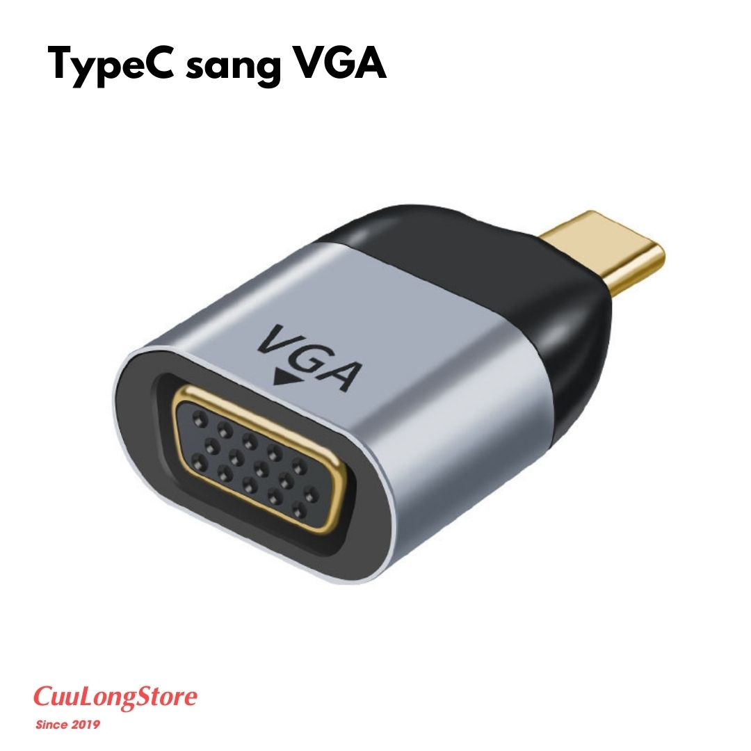 Đầu chuyển đổi Type C sang HDMI 4K 60Hz VGA RJ45 cáp nạng internet cho máy chiếu điện thoại máy tính Laptop CuuLongstore