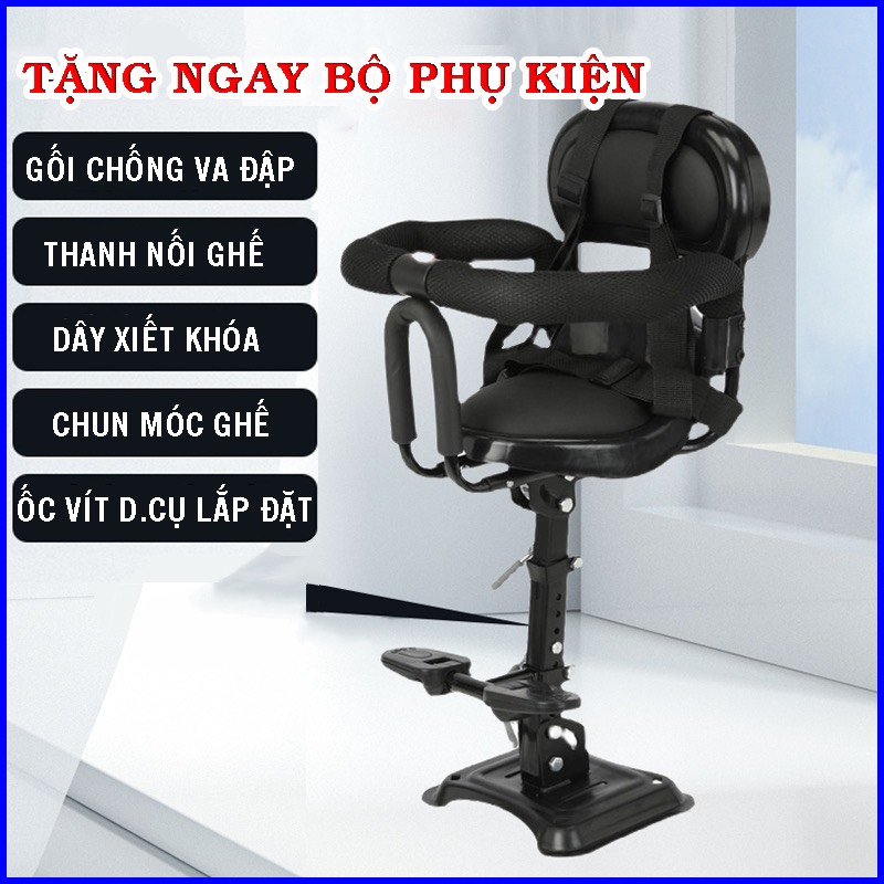 Ghế Ngồi Xe Máy Cho Bé Ngồi Trước Xe Ga, Xe Điện Chở Bé Đi An Toàn Phù Hợp Vision, SH, Lead, Vespa Chống Rung Va Đập