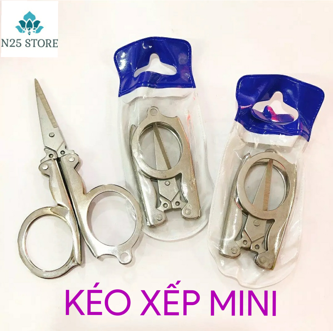 [ LÀM ĐẸP ] Kéo Cắt Tỉa Lông Mũi, Lông Mi Gấp Gọn Mini - Móc Khóa- Nhỏ Gọn Xinh - Bỏ Túi Khi Đi Du Lịch