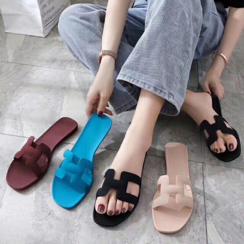 Dép H đi mưa dép nhựa su dẻo