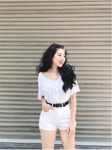 Quần jean nữ trắng short sjn002