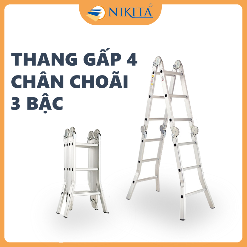 Thang Gấp 4 Khúc Đa Năng A34 - Chính Hãng NIKITA