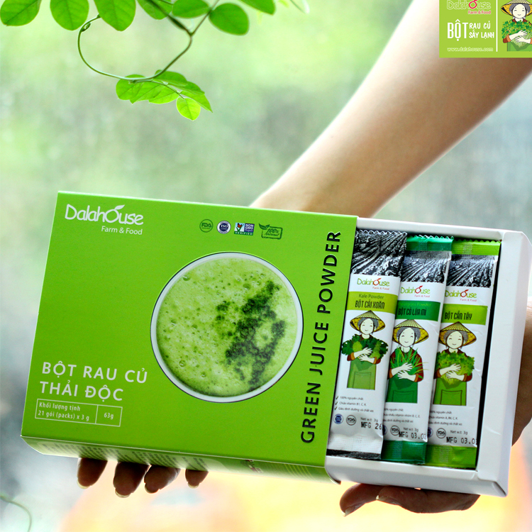 Detox thải độc cơ thể từ bột rau củ hữu cơ sấy lạnh Dalahouse 21 gói x 03gr
