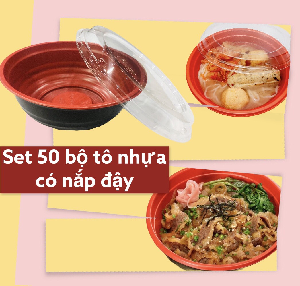 Set 50 bộ tô nhựa cao cấp dùng một lần