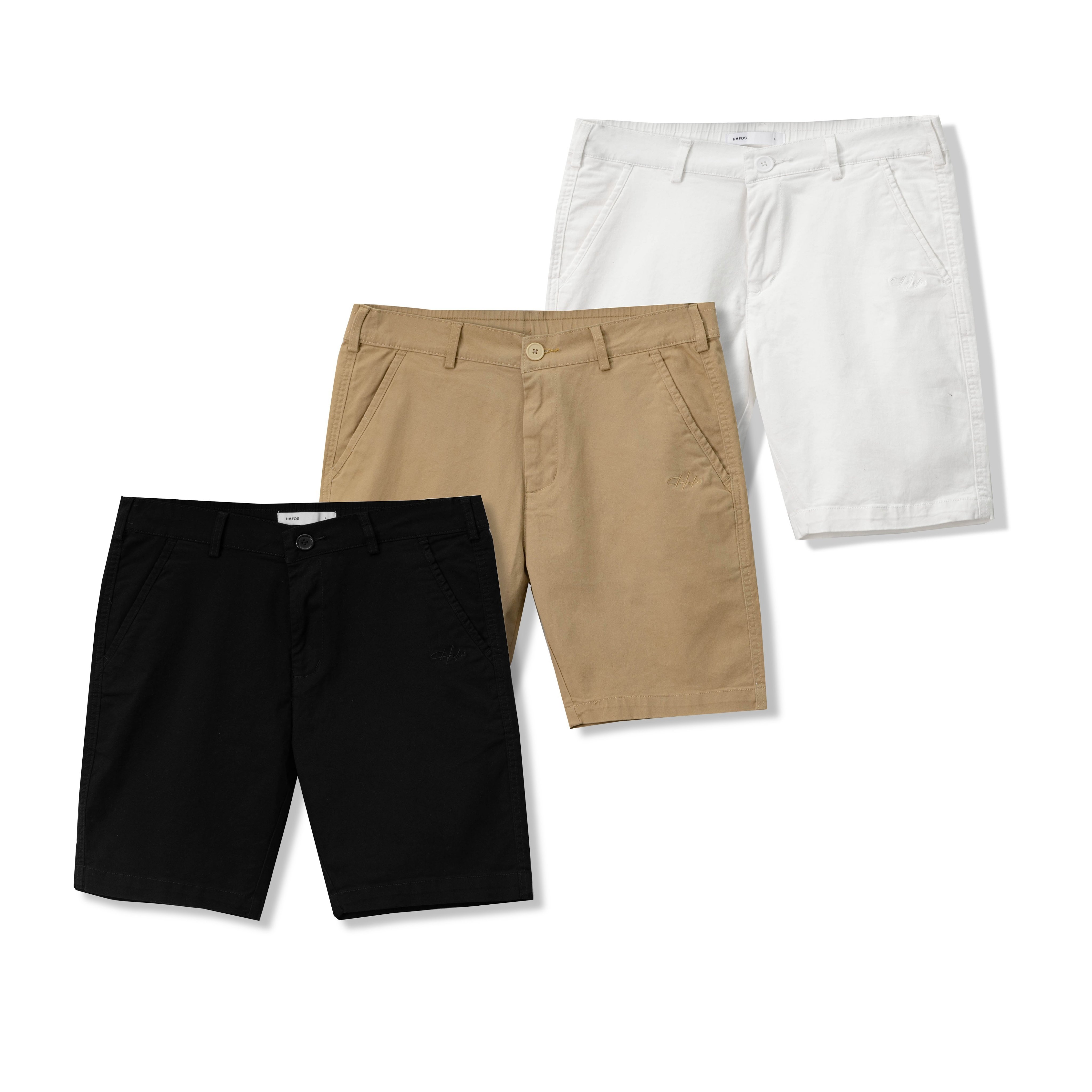Quần short nam HAFOS Regular Basic vải Kaki co giãn, chuẩn form