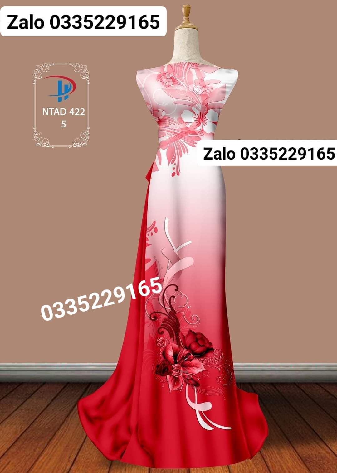 Áo dài trắng hoa sen