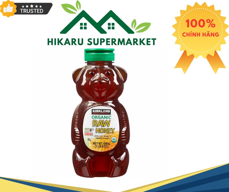Mật Ong Gấu Hữu Cơ Kirkland Signature Organic Raw Honey 680g