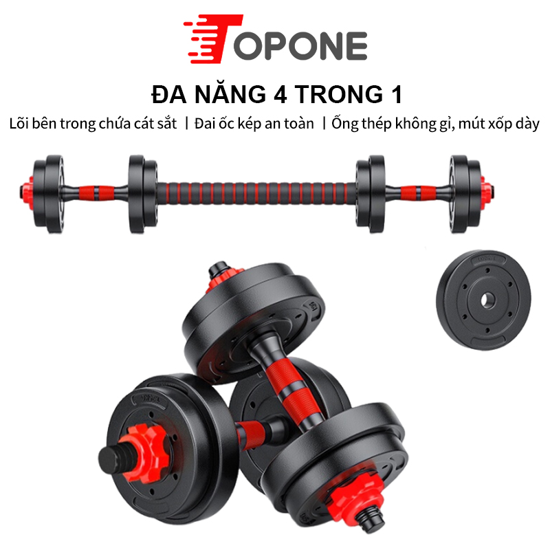 Tạ tay tạ đẩy kết hợptạ nam nữ tập gym tập thon tay dụng cụ gym đa năng 10KG 20KG 30KG 40KG