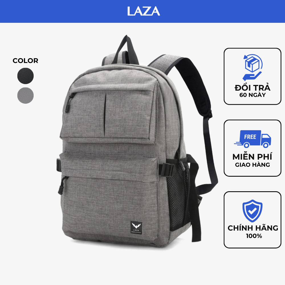 Balo nam nữ, balo laptop thời trang thương hiệu LAZA 294 thiết kế tinh tế, chứa được laptop 15.6in, chống thấm cao cấp