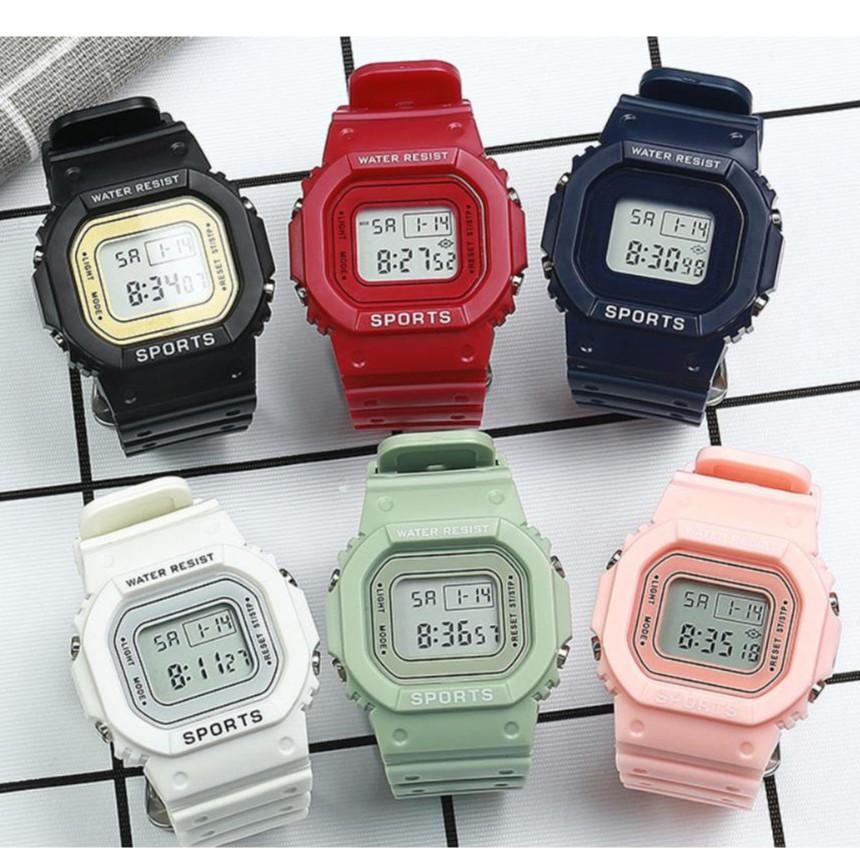 ĐỒNG HỒ ĐIỆN TỬ UNISEX XEM THỨ NGÀY THÁNG - BÁO THỨC - ĐÈN LED MẶT VUÔNG- KHẢ HÂN SHOP