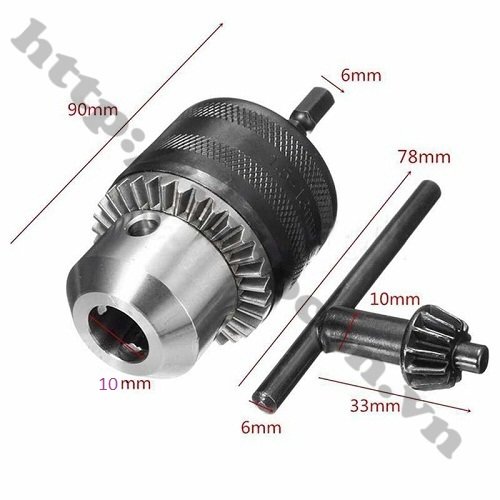 Đầu khoan măng ranh ren 10ly có khóa kẹp đầu 10