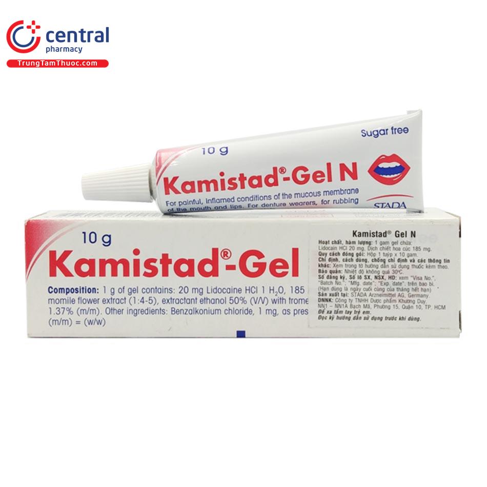 Gel bôi nhiệt miệng Kamistad Gel N làm mát, giảm đau niêm mạc miệng và môi - tuýp 10g - Central Pharmacy