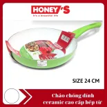 [Size 24cm] Chảo chống dính ĐÁY TỪ ceramic cao cấp Honey's, an toàn sức khỏe, bền, không bong tróc HO-AF1C241