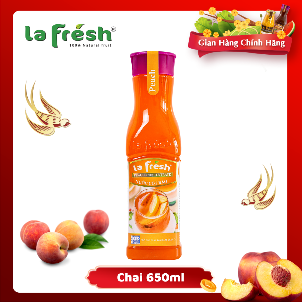 [HCM]Nước Cốt Đào Lafresh Đà Lạt Chai 650ml