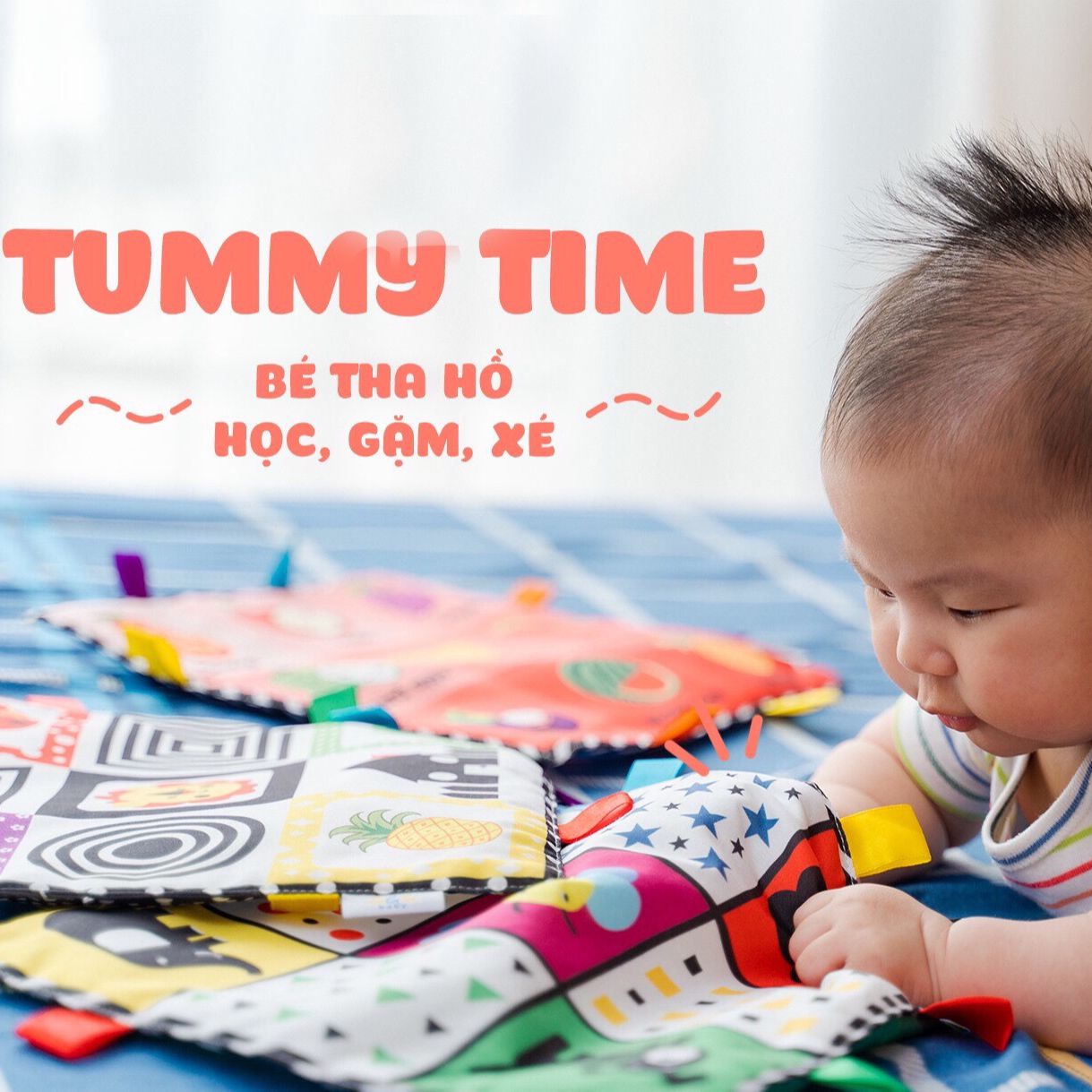 Thẻ/tranh học vải Lalala baby, có âm thanh, giúp trẻ kích thích thị giác, thính giác, giáo dục sớm