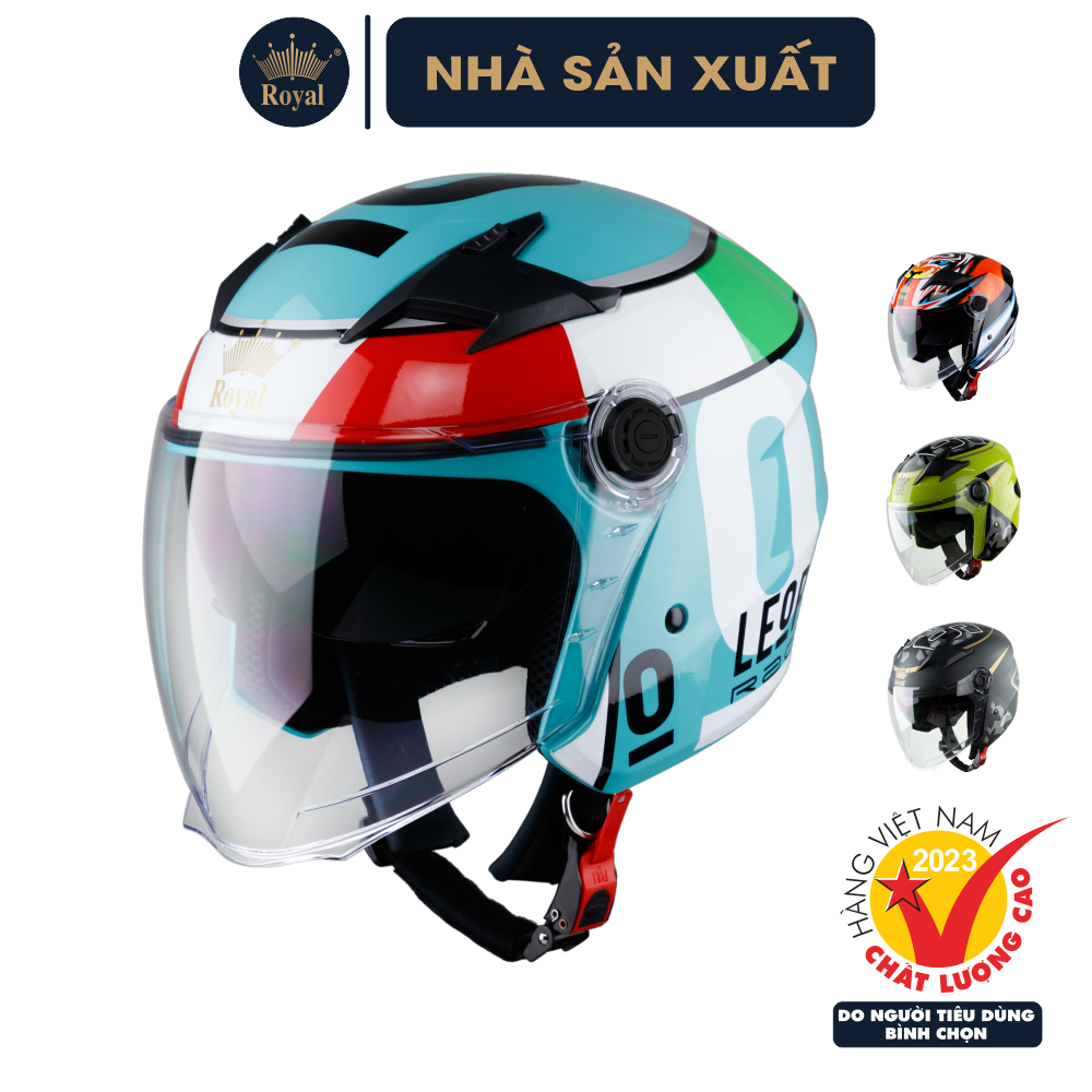 Nón bảo hiểm 3 4 royal m268 design 2 kính, hàng chính hãng, bảo hành 12 tháng