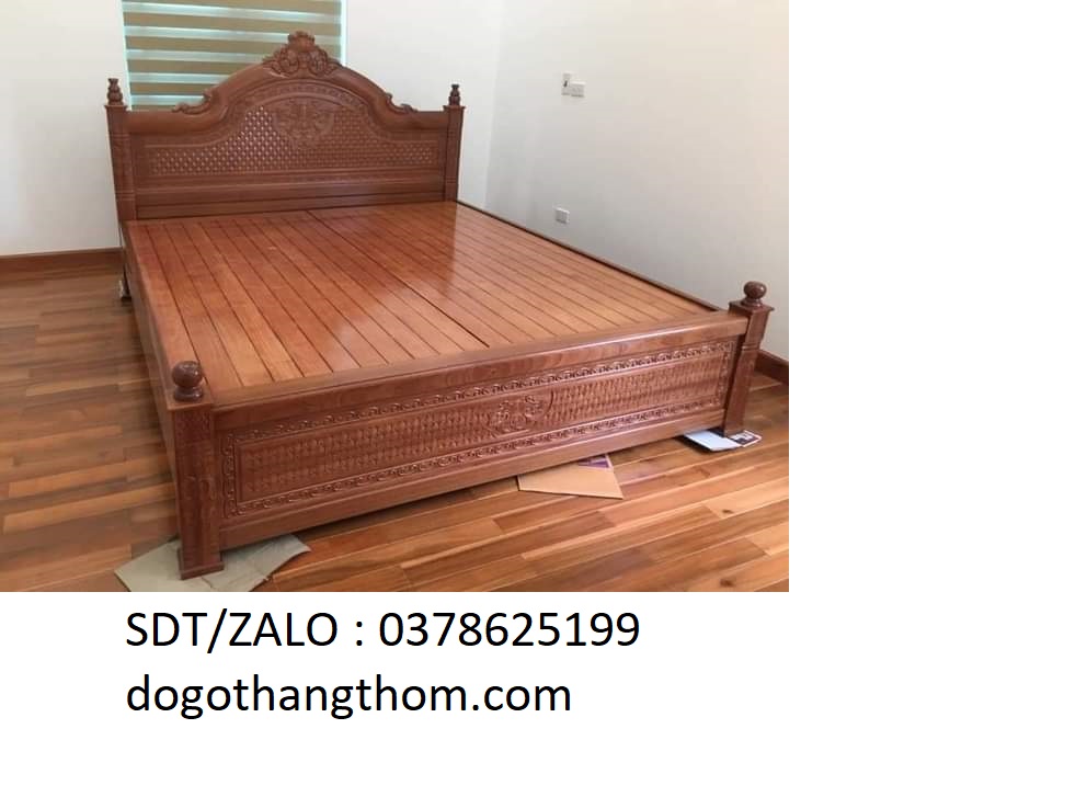 giường ngủ gỗ sồi 1m8x2m rác phản giường hoàng gia gỗ sồi