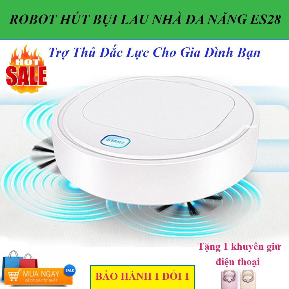 Máy Hút Bụi Lau Nhà , Robot Lau Nhà, Robot Hút Bụi Tự Động Thông Minh . Robot hút bụi thông minh 3 in 1 - Quét, Hút, Lau, Làm Sạch Các Vị Trí Khó Như Gầm Giường, Tủ Và Ghế Sofa, Thời Gian Sử Dụng Lâu, Máy Vận Hành Êm Không Ồn