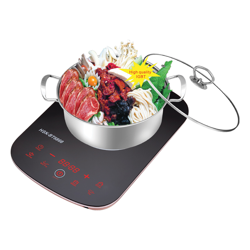 Bếp từ cảm ứng mặt kính cao cấp hasuka 6868- tặng kèm nồi lẩu 1 kg
