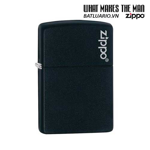 Zippo 218ZL - Hộp Quẹt Zippo Black Matte with Zippo Logo 218ZL