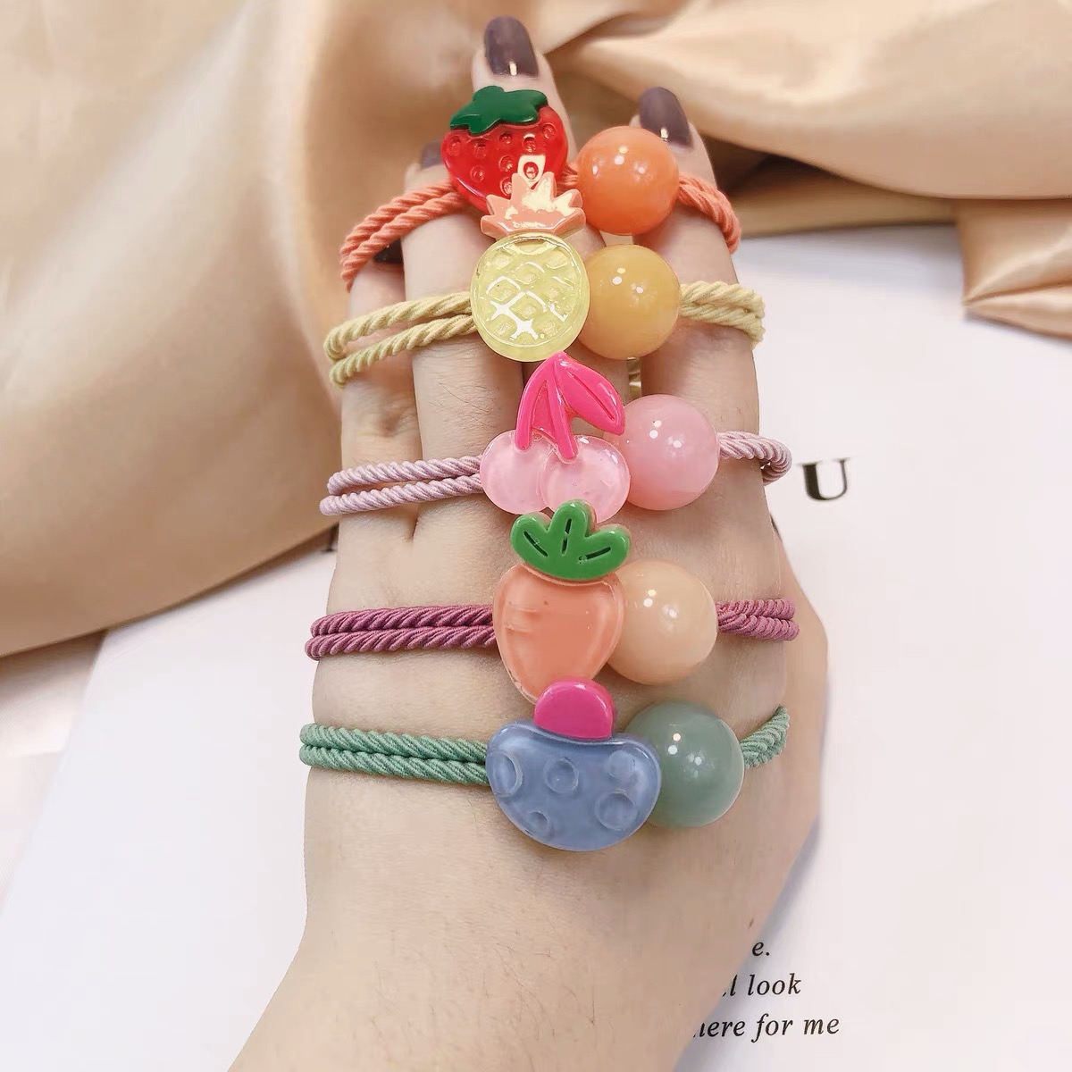 [HCM]Set 5 sợi Chun buộc tóc/Cột tóc trái cây nhiều loại CT12Q -MiniMiu