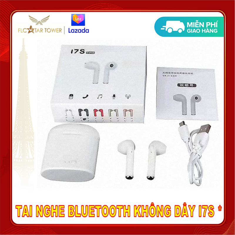 tai nghe mini, Tai nghe nhét tai không dây, tai nghe bluetooth i7s chính hãng, thiết kế thể thao mini tiện dụng kèm hộp sạc. thiết kế nhỏ gọn, tiện lợi, âm thanh cực chất Đeo Cực Sang Chảnh