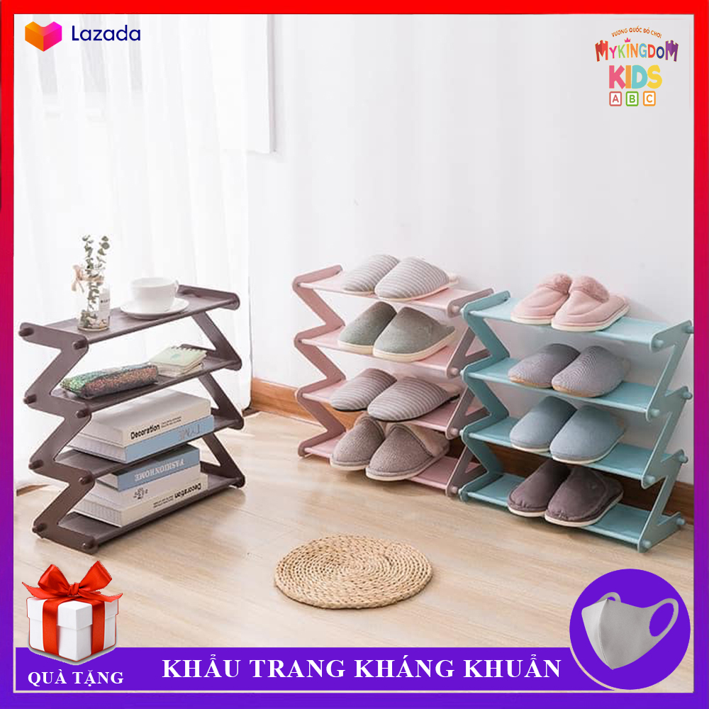 Kệ Để Đồ Hiện Đại - Thiết Kế 4 Tầng Hình Chữ Z - Để Đồ Trong Gia Đình Sách Vở, Giày, Dép ,...