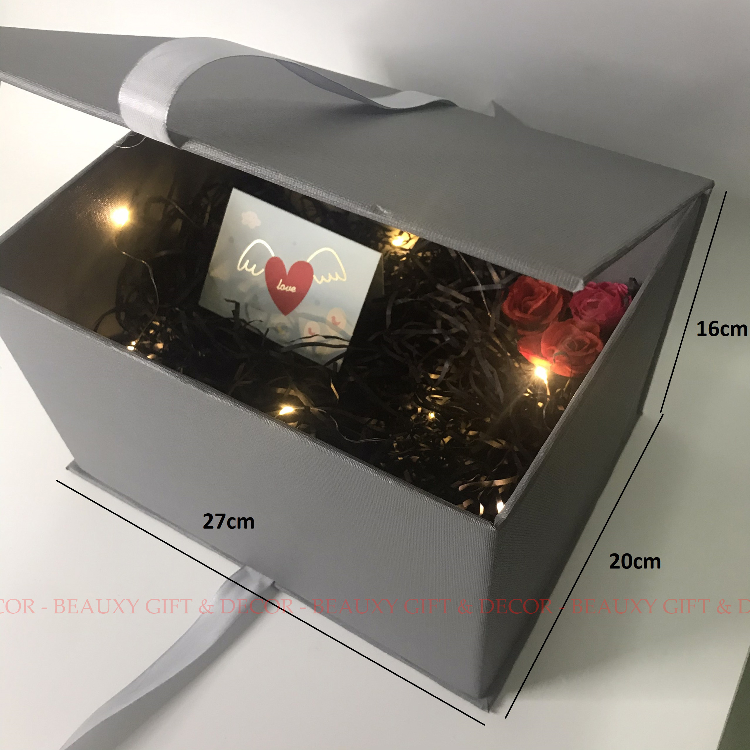 (27x20x16cm) Hộp quà tặng handmade  cỡ to, đựng giày, quần áo kèm phụ kiện siêu xinh