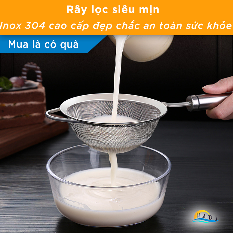 Rây Lọc Siêu Mịn Inox 304 Yến Nước Cam Cháo Cho Bé Ăn Dặm 14cm 16cm Cao Cấp Đạt Chất Lượng Đức SSGP