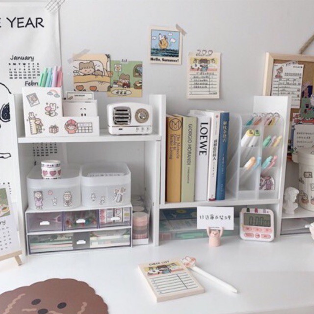 Kệ Sách Gỗ- Giá Sách Mini - Kệ Sách Để Bàn - Kệ Sách Gỗ Lắp Ghép Đa Năng