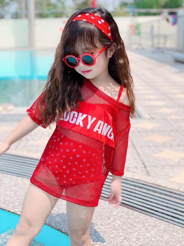 Set đồ bơi cho bé gái, bikini 4 món cho bé gái siêu sang chảnh bao chất toàn quốc, Vinc Shop