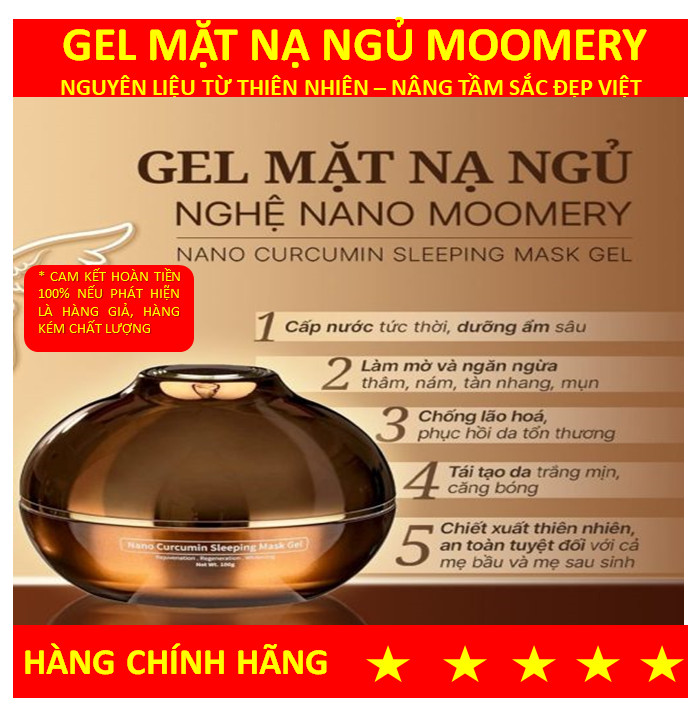 Mặt nạ ngủ nghệ nano moomery 100g/mặt nạ ngủ moomery/mặt nạ nghệ/mặt nạ dưỡng da/ cung cấp khoáng chất và dưỡng ẩm cho da