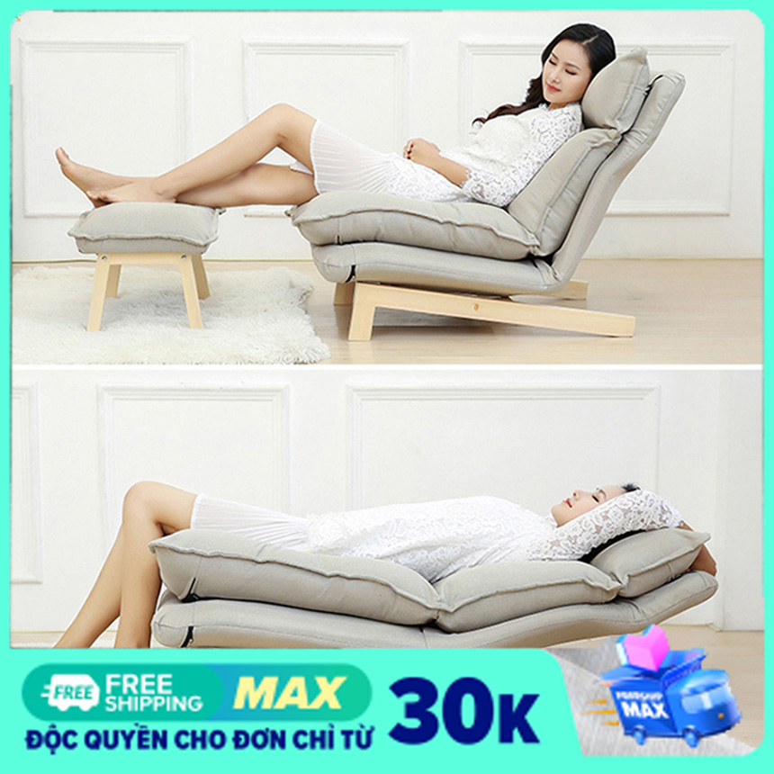 Ghế sofa thư giãn đọc sách thông minh gấp gọn đa năng bằng nỉ cao cấp, Homessen Ghế sofa ngủ gấp gọn thông minh
