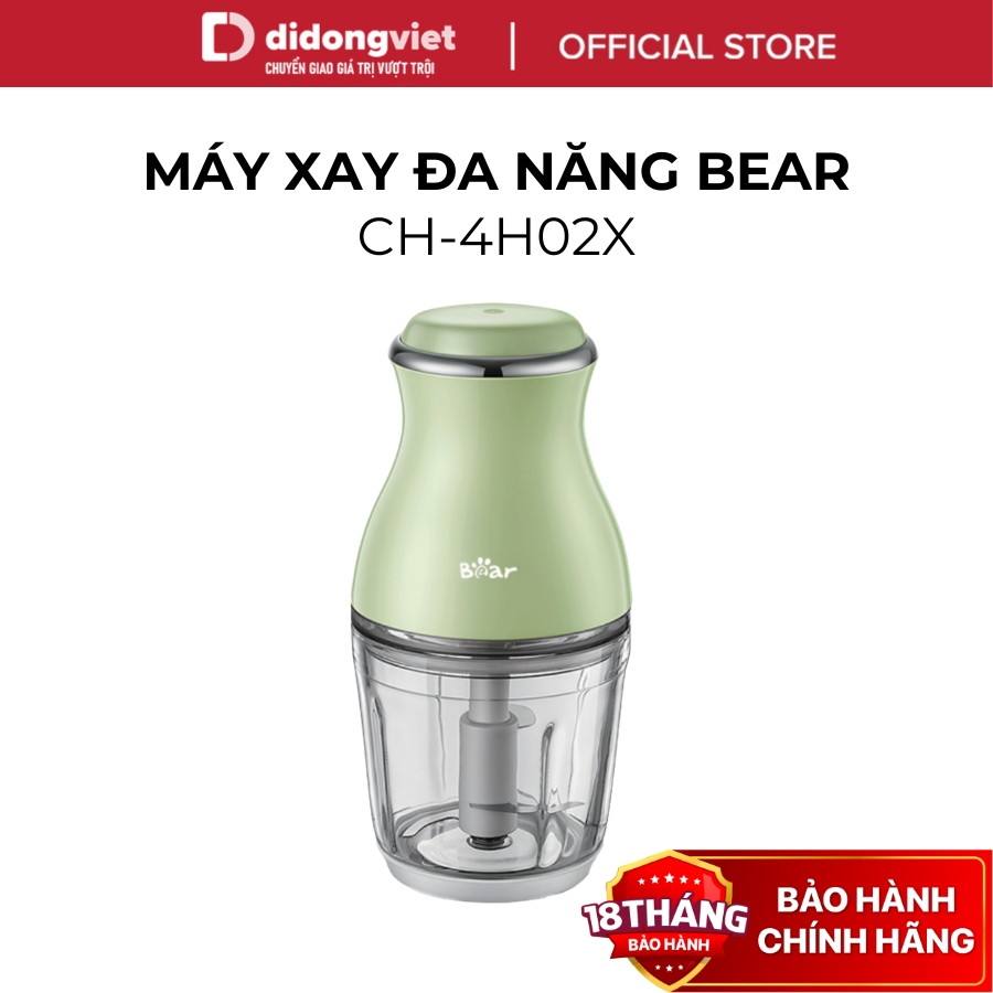 Máy Xay Thực Phẩm Đa Năng Bear CH-4H02X (QSJ-B02X5) - Cối Thủy Tinh, Công Suất 200W - Hàng Chính Hãng